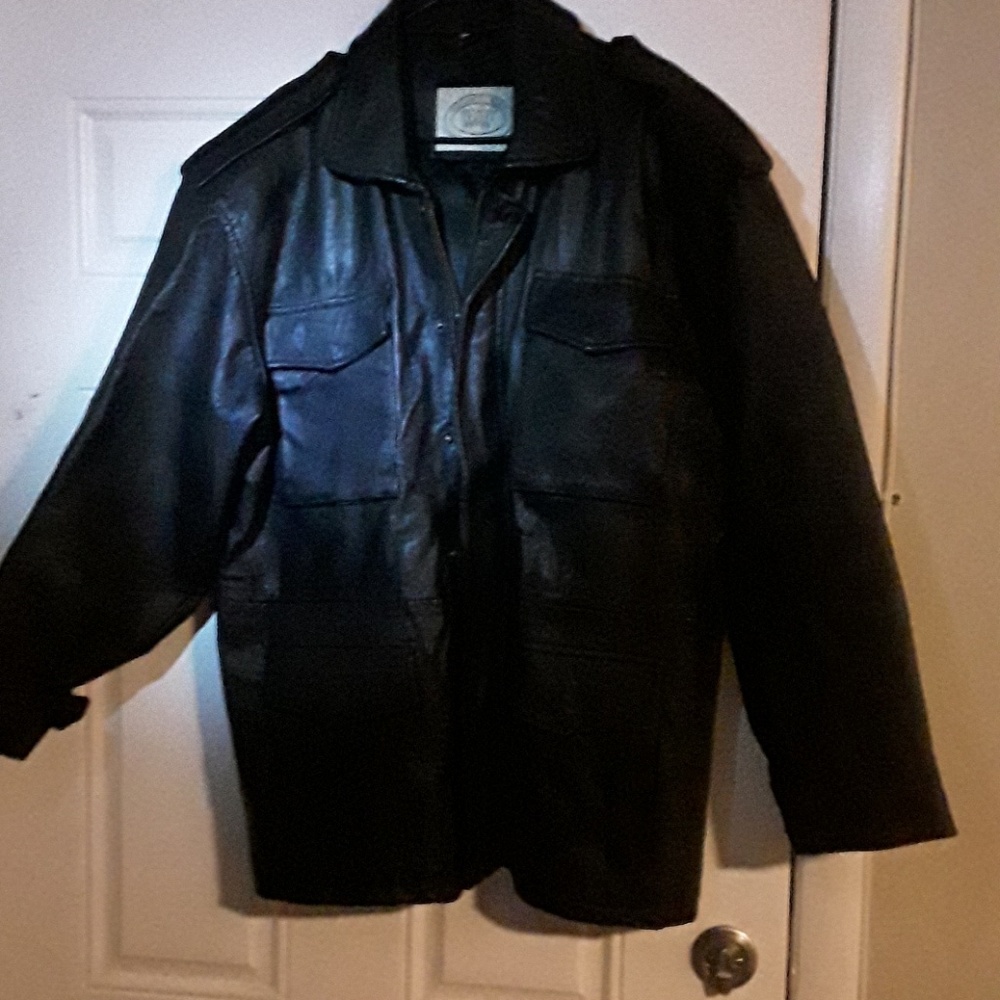 Black leather jacket